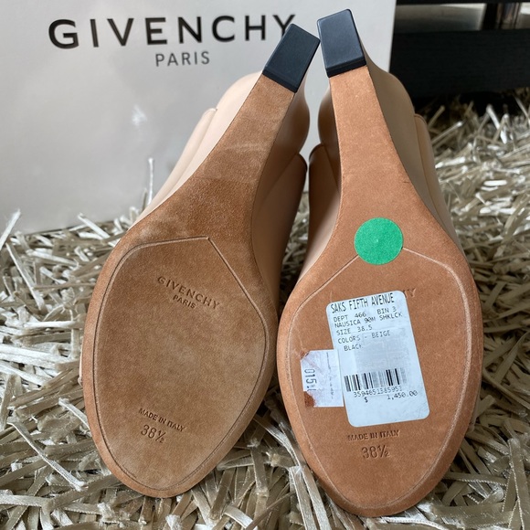 NEW Givenchy Shark Lock Open Toe Wedge Ankle Booties - Picture 13 of 15